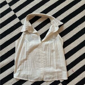 100% cotton collared halter tank top